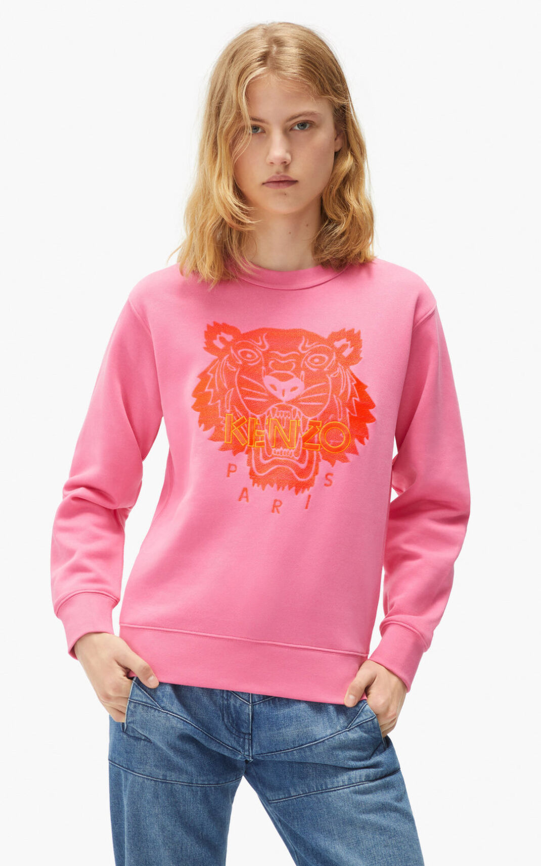 Sudadera Kenzo Tiger Mujer Rosas - SKU.0710648